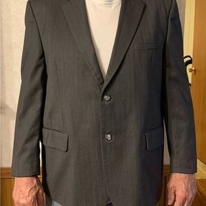 Joseph & Feiss Gray With thin vertical pin strips of lighter gray/brown Jacket